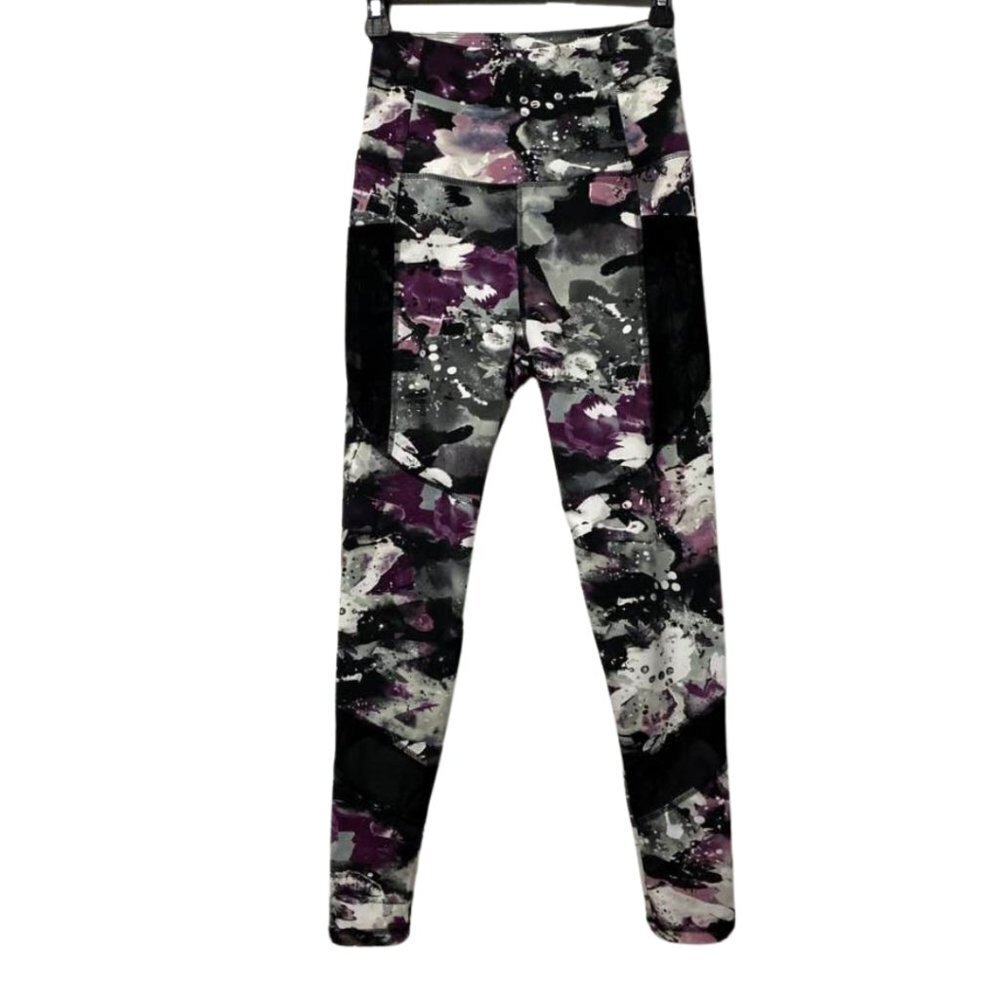BSP Better Sports Performance Mesh Pocket Leggings Abstract Multicolor